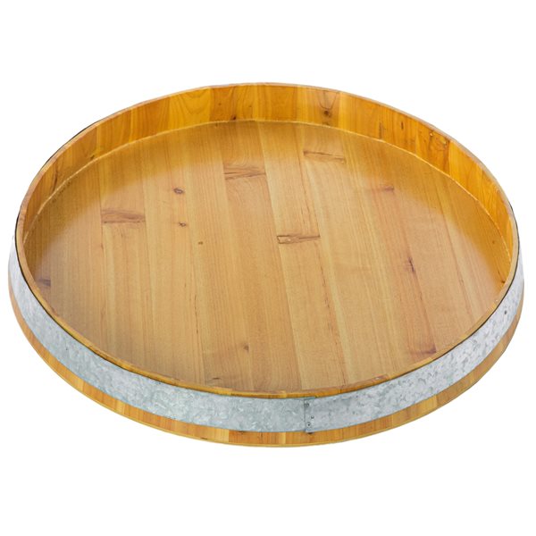 Vintiquewise 21.75-in Brown Round Serving Tray