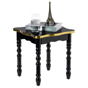 Fabulaxe Brown and Black Wooden Square End Table