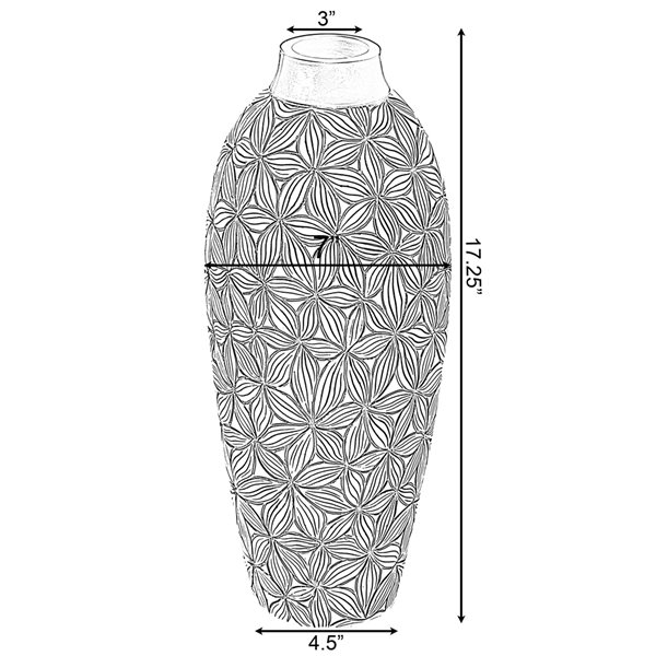 Uniquewise 17.25-in x 7-in Ceramic Vase
