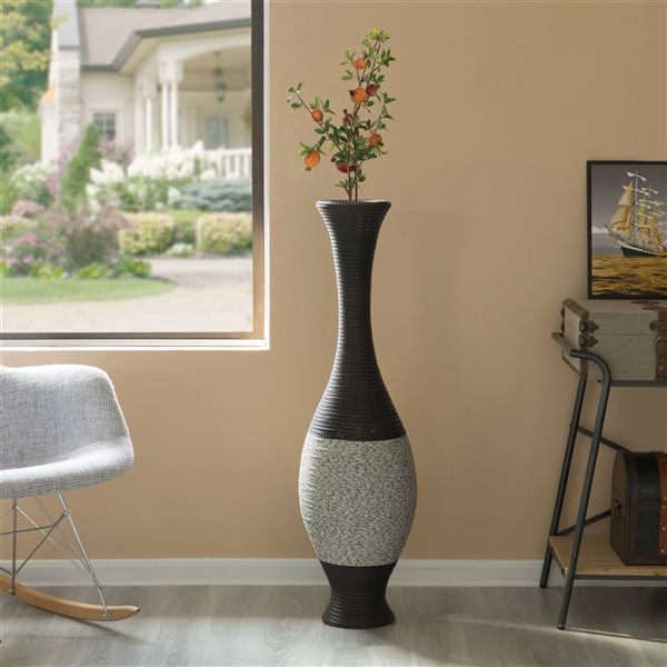 Uniquewise 41-in x 11-in Black PVC Vase