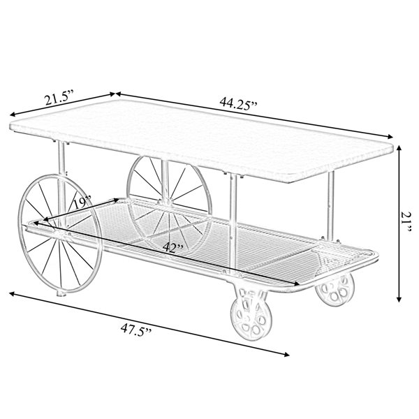 Vintiquewise Wood Wagon Coffee Table