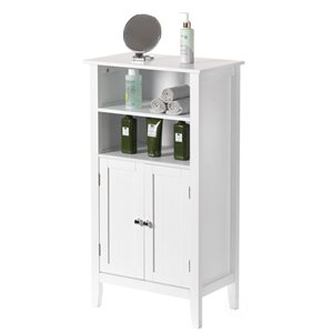 Basicwise 19.5-in W x 36-in H x 11-in D White MDF Freestanding Linen Cabinet