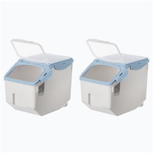 Basicwise 13-in x 8.75-in x 10.5-in Plastic Food Storage Container with Measuring Cup - 2-Piece
