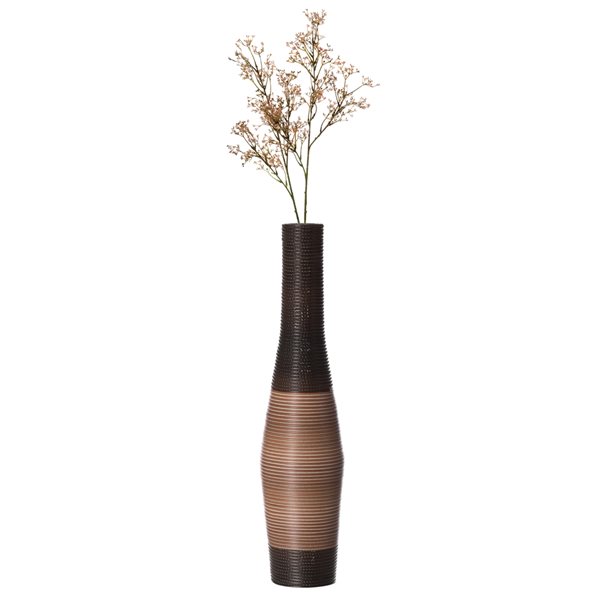 Vase Uniquewise en PVC brun de 41 po x 10 po