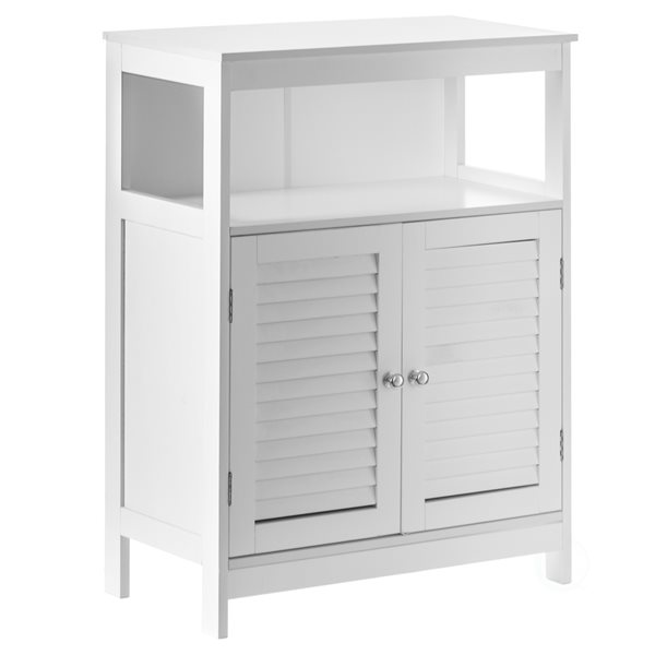 Basicwise 23.5-in W x 31.5-in H x 11.5-in D White MDF Freestanding Linen Cabinet