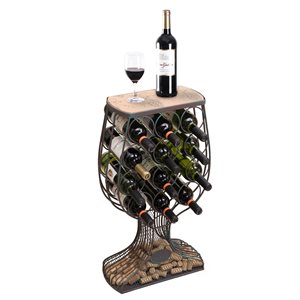 Vintiquewise 12-Bottle Bronze Metal Goblet-Shaped Wine Rack