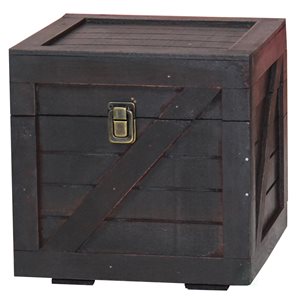 Vintiquewise 8.5-in x 8.5-in Black Composite Storage Box