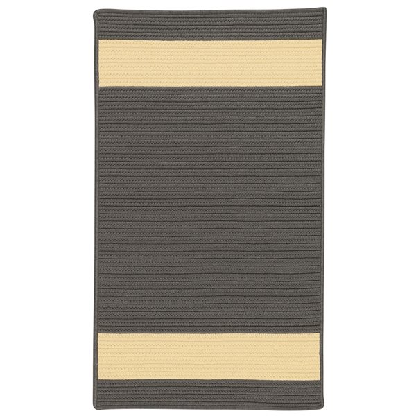 Colonial Mills Aurora 2-ft x 4-ft Grey Yellow Rectangular Indoor/Outdoor Stripe Coastal Area Rug