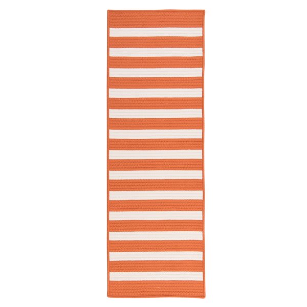 Colonial Mills Aniston Runner 2-ft x 8-ft Orange Rectangular Indoor/Outdoor Stripe Farmhouse/Cottage Runner