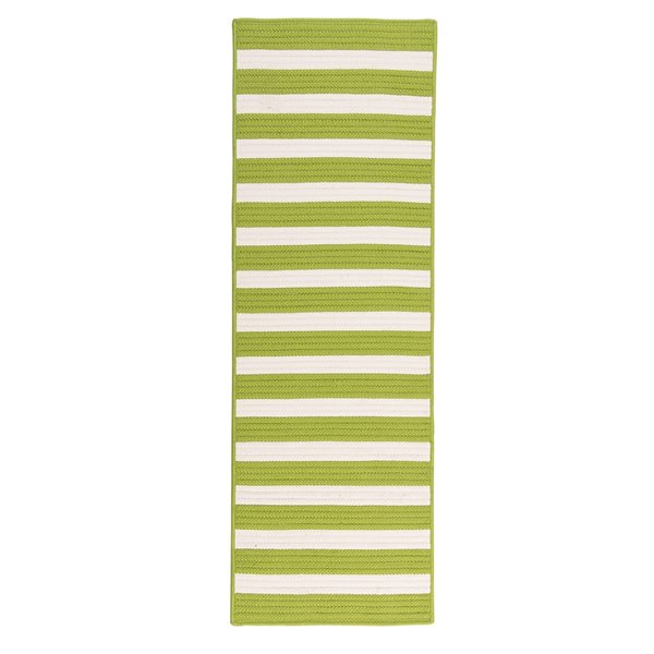 Colonial Mills Aniston Runner 2-ft x 4-ft Green Rectangular Indoor/Outdoor Stripe Farmhouse/Cottage Area Rug