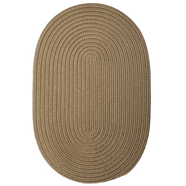 Colonial Mills Barataria 5-ft x 7-ft Cafe Oval Indoor/Outdoor Solid Industrial Area Rug