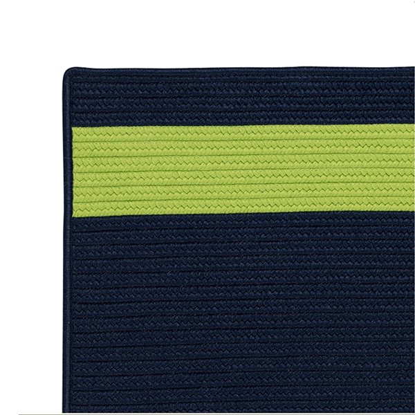Colonial Mills Aurora 4-ft x 6-ft Navy Green Rectangular Indoor/Outdoor Stripe Coastal Area Rug