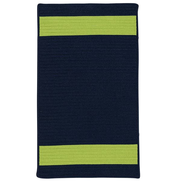 Colonial Mills Aurora 4-ft x 6-ft Navy Green Rectangular Indoor/Outdoor Stripe Coastal Area Rug