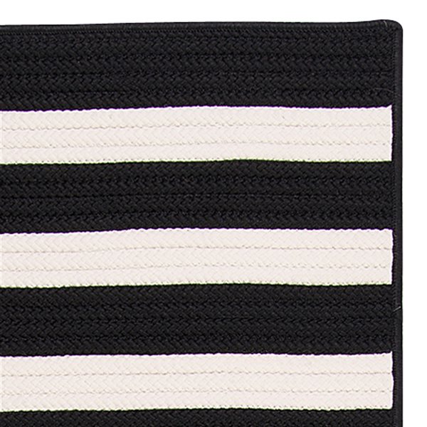 Colonial Mills Aniston Runner 3-ft x 6-ft Black Rectangular Indoor/Outdoor Stripe Farmhouse/Cottage Runner