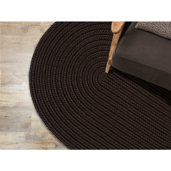 Colonial Mills Barataria 2-ft x 9-ft Brown Oval Indoor/Outdoor Solid Industrial Runner