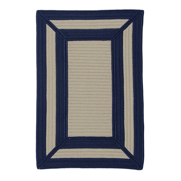 Colonial Mills Afra 4-ft x 6-ft Navy Rectangular Indoor/Outdoor Geometric Industrial Area Rug