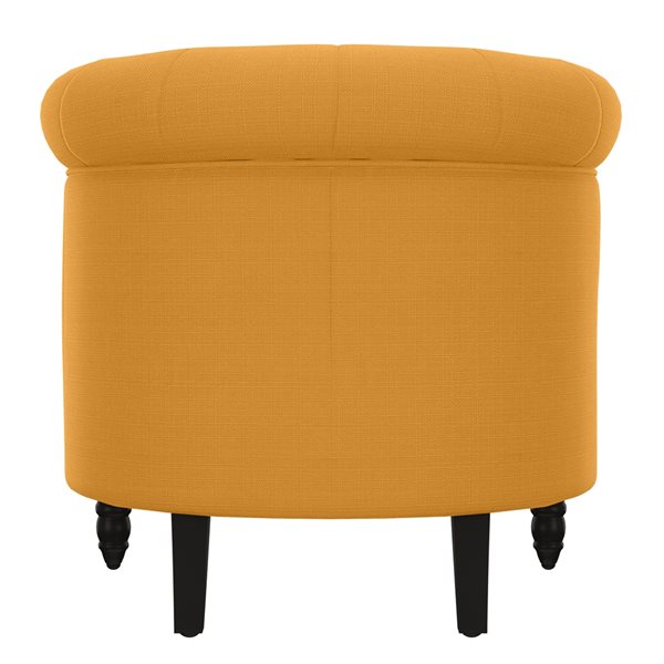 Handy Living Di'Onna Modern Mustard Yellow Polyester Chesterfield Chair