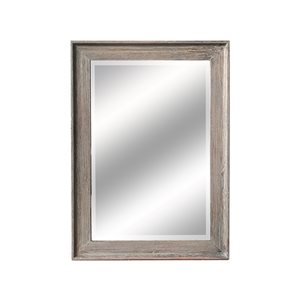 ZipDecor 42-in L x 29.5-in W Rectangle Grey Framed Wall Mirror