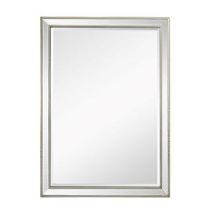 ZipDecor 42-in L x 29.5-in W Silver Rectangle Framed Wall Mirror