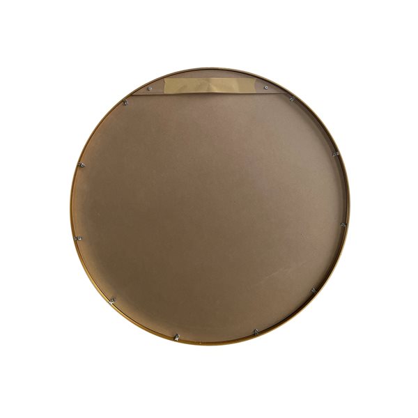 ZipDecor 33-in L x 32-in W Round Gold Framed Wall Mirror