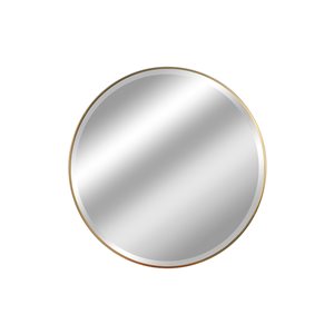 ZipDecor 33-in L x 32-in W Round Gold Framed Wall Mirror