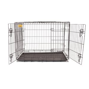 KennelMaster 2.5-ft x 1.6-ft x 1.9-ft Black Collapsible Plastic/Wire Medium Pet Crate