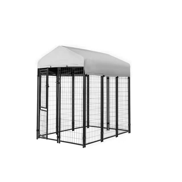 KennelMaster 6-ft x 4-ft x 6-ft Black Metal Dog Pet Kennel Kit