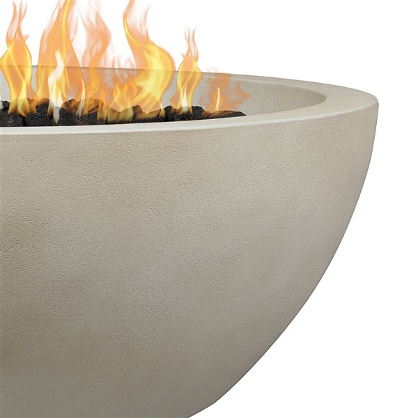 Jensen Eldora 38" Outdoor Natural Gas Fire Bowl in Fog Finish