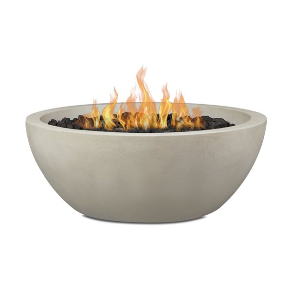 Jensen Eldora 38" Outdoor Natural Gas Fire Bowl in Fog Finish