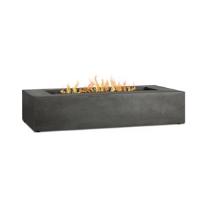 Foyer Extérieur au Propane Rectangulaire de 56 po La Valle en Carbone par Real Flame