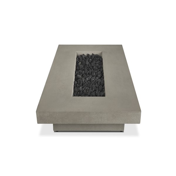 Jensen Geneva 72" Low Rectangle Outdoor Propane Fire Table in Flint