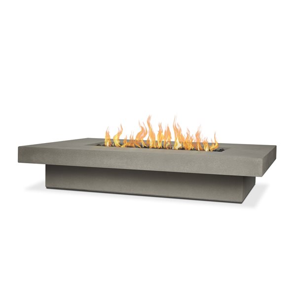 Jensen Geneva 72" Low Rectangle Outdoor Propane Fire Table in Flint