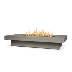 Jensen Geneva 72" Low Rectangle Outdoor Propane Fire Table in Flint