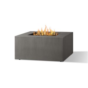 Jensen Estes 40" Square Outdoor Natural Gas Fire Table in Carbon