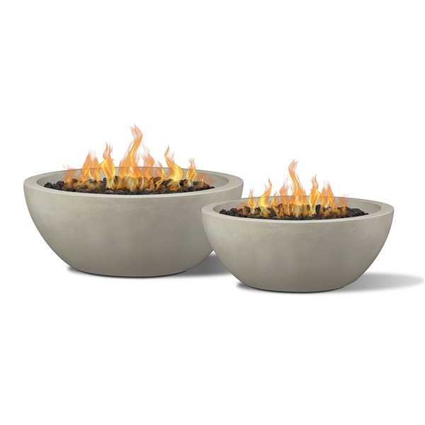 Jensen Eldora 38" Outdoor Propane Fire Bowl in Fog Finish