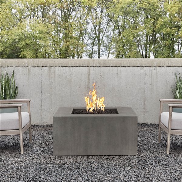 Jensen Estes 40" Square Outdoor Propane Fire Table in Carbon