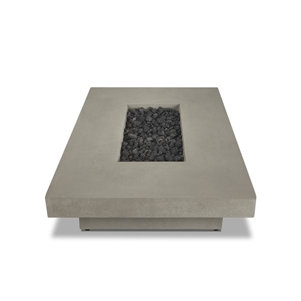 Jensen Geneva 60" Low Rectangle Outdoor Propane Fire Table in Flint