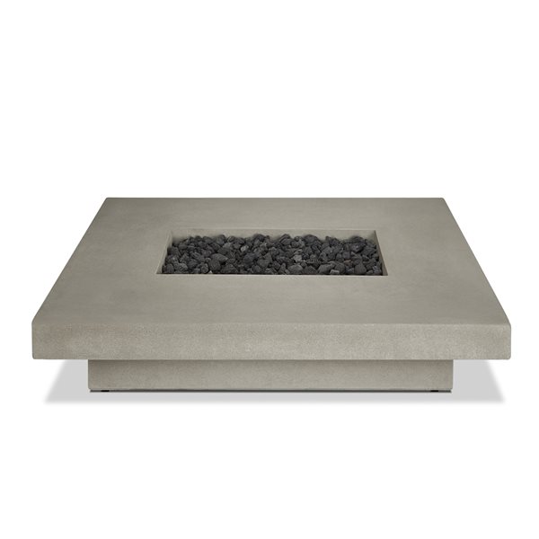 Jensen Geneva 60" Low Rectangle Outdoor Propane Fire Table in Flint