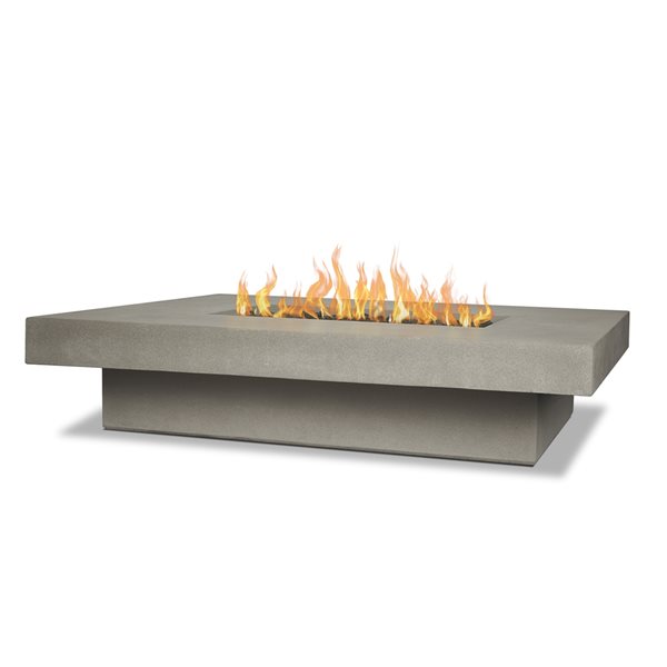 Jensen Geneva 60" Low Rectangle Outdoor Propane Fire Table in Flint