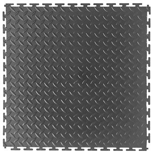 VersaTex 18-in x 18-in Grey Diamond Plate Garage Floor Tile Set - 16-Piece