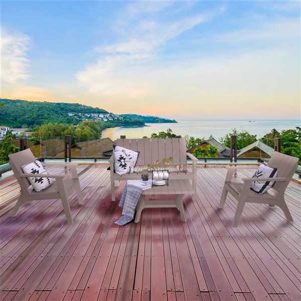 Dukap Enzo Grey Patio Conversation Set - 4-Piece