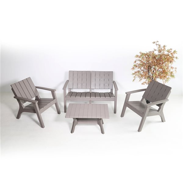 Dukap Enzo Grey Patio Conversation Set - 4-Piece
