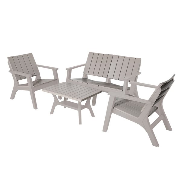 Dukap Enzo Grey Patio Conversation Set - 4-Piece