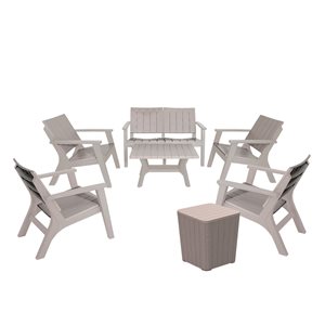 Dukap Enzo Grey Patio Conversation Set - 7-Piece