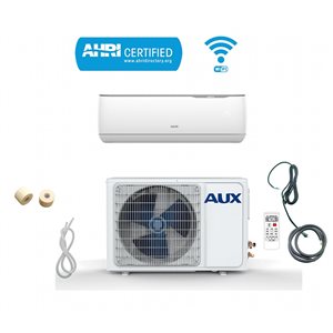 Climatiseur/chauffage à bloc sans conduits à 230 volts 24 000 BTU par Aux avec WiFi et trousse d'installation de 25 pi