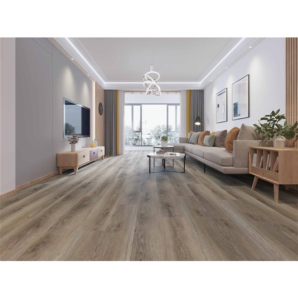 Sample Home Inspired Floors Salt Glaze Brown Vinyl Plank Flooring
