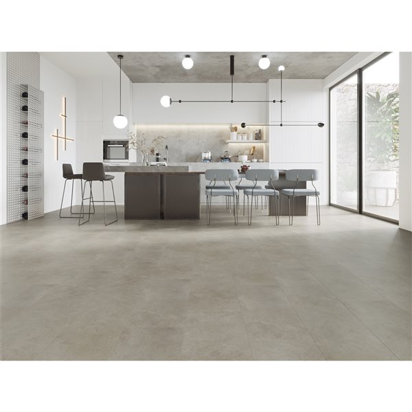 Sample Home Inspired Floors Gravel Stone Grey Vinyl Tile Flooring