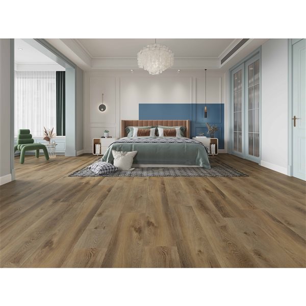 Échantillon de revêtement de plancher en vinyle par Home Inspired Floors, brun épices marocaines