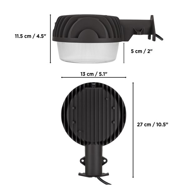 Luminus 6000 lm 50 W Black LED Dusk-to-Dawn Yard Light