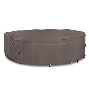 Housse de mobilier d'extérieur Ravenna 128 po x 30 po par Classic Accessories en polyester taupe foncé